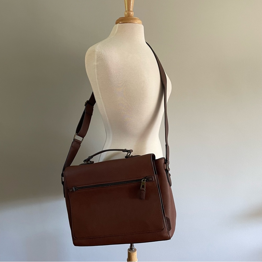 Brown Shoulder Briefcase NWOT - Picture 1 of 13